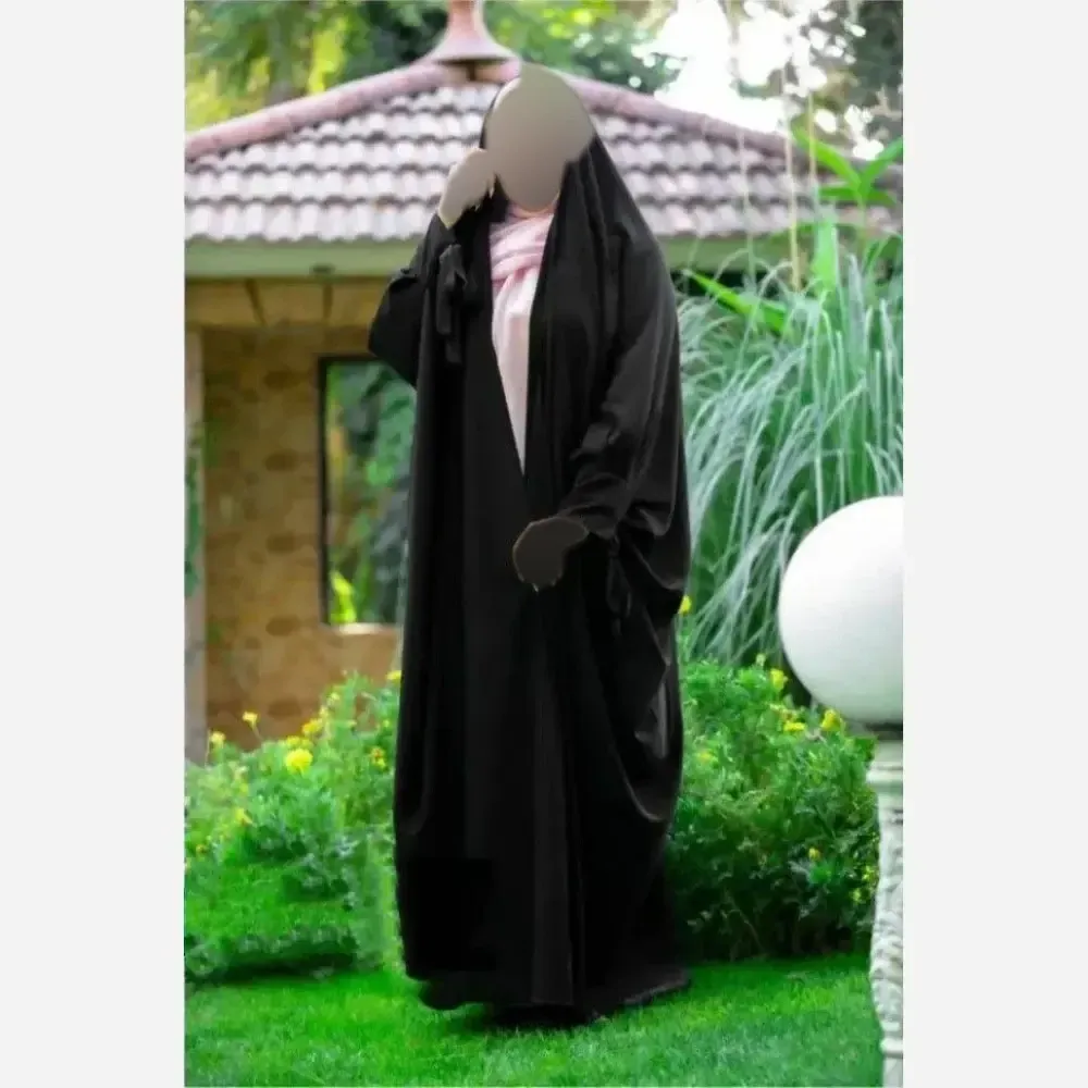 چادر جده پاپیونی مشکی جنس کن کن ندا مروارید سایز 150 تا 170