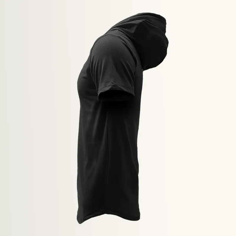 ست تی شرت و شلوار مردانه مدل jus پنبه یکرو نخ آستین کوتاه کلاه دار