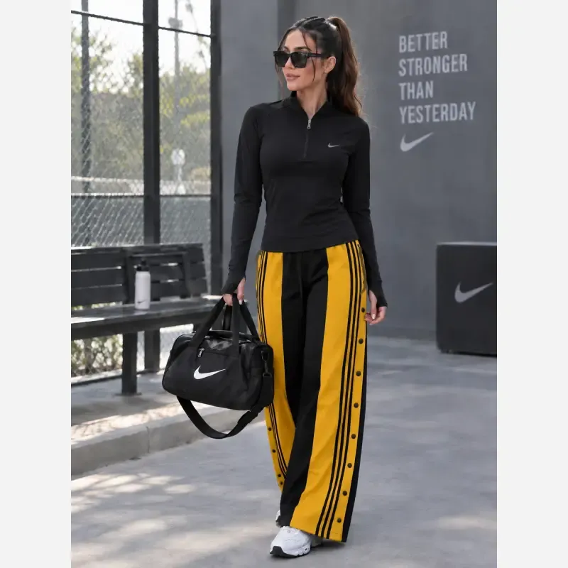 شلوار بگ کتان زارا بغل دکمه سه خط قد 105