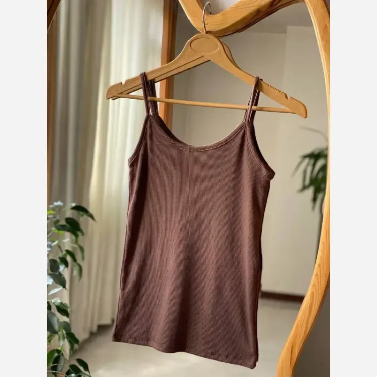 تاپ زنانه دوبندی ساده جنس فانریپ فری سایز رنگ بندی متنوع