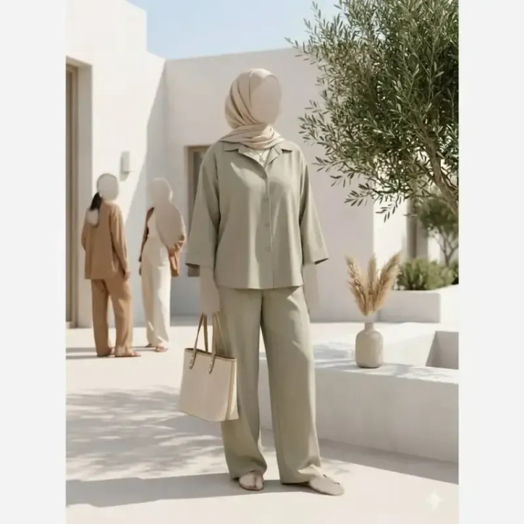 ست شومیز و شلوار زنانه مدل زیوا پارچه کرپ کجراه درجه یک بهار و تابستان