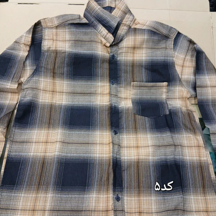 پیراهن مردانه آستین بلند نخی قواره آزاد رنگی لارج تا دو ایکس لارج