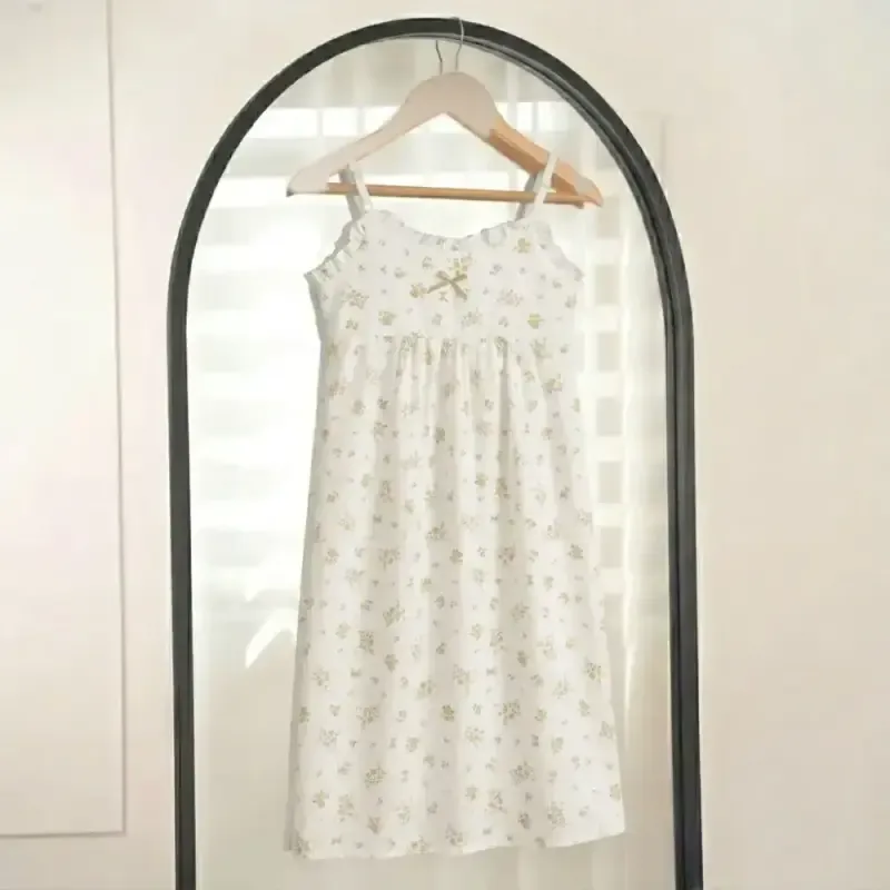 پیراهن راحتی زنانه و دخترانه بندی جنس پنبه موسلین چهارفصل